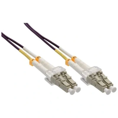 Image de InLine Cordon de raccordement SC multi mode (M) pour 50 m fibre optique duplex / 125 microns OM4 sans halogène violet