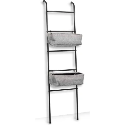 Afbeelding van Ladderplank voor badkamer, 2 opbergmanden, ZELLER