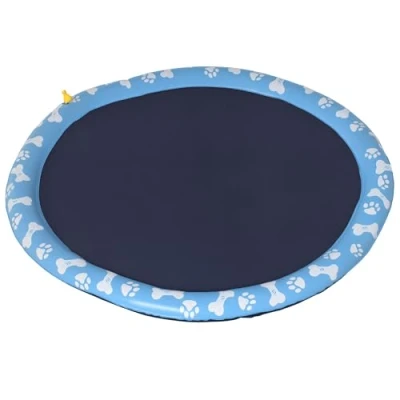 Afbeelding van PawHut Tapis d&#039;arrosage, 150 cm, pour chien, antidérapant, en plastique, bleu
