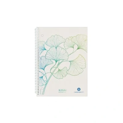 Afbeelding van Spiralblock A5 70 Bl. kariert GREENline Ginkgo