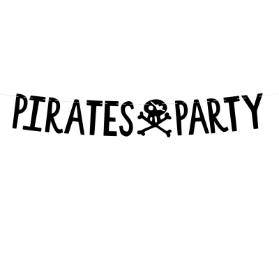 Afbeelding van PARTYDECO Zwarte kartonnen pirates party slinger