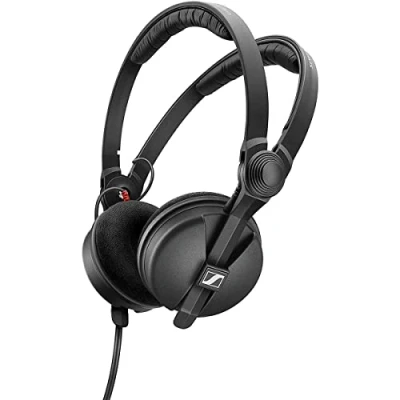 Image de Sennheiser HD 25 Special Edition 509271 Casque de DJ et surveillance fermé avec capsule rotative pour une écoute unique Étui transport exclusif coussinets en velours Noir