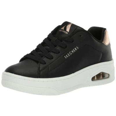 Afbeelding van Skechers Sport UNO Court Sneakers laag, Dames, Maat: 36.5, Black/rose gold Leer