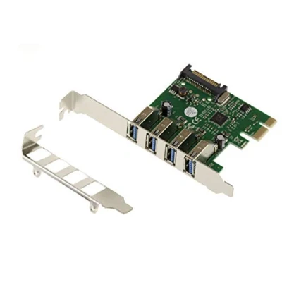 Afbeelding van KALEA INFORMATIQUE PCI Express PCIe naar USB 3.0 controllerkaart 4 poorten USB3A horizontaal met chipset Via VLI VL805, Low en High Profile