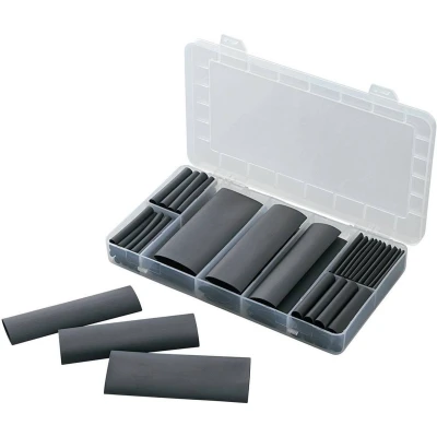 Afbeelding van TRU COMPONENTS 1566430 Krimpkous assortiment Zwart Krimpverhouding:4:1 61 onderdelen