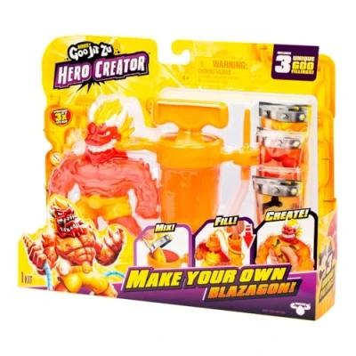 Afbeelding van Heroes of Goo Jit Zu Bandai Hero Creator actiefiguur creëer je eigen figuur van de grote Blazagon en laat mogelijkheden los, aanspannen strekken, meerkleurig, CO42785