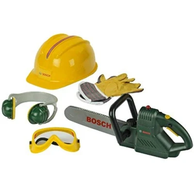 Afbeelding van Theo Klein 8525 Bosch kettingzaag met accessoires, geluid en knipperlicht, arbeidsbeschermingsuitrusting, speelgoed voor kinderen vanaf 3 jaar