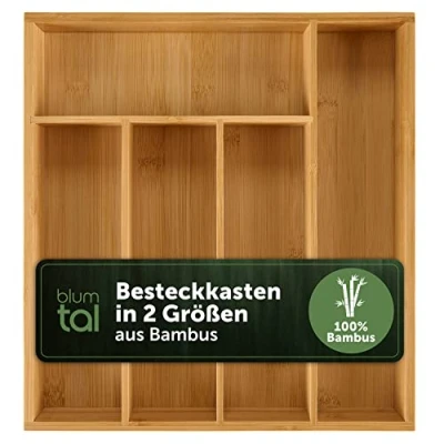 Afbeelding van Blumtal Bestekbak Bamboe Ladeverdeler 30 x 27 cm Standaard 5 vakken