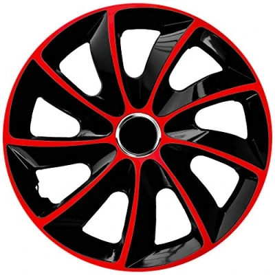 Afbeelding van NRM Stig Extra Wieldoppen 17&quot; Rood &amp; Zwart set van 4 stuks ABS / Duurzaam Resistant