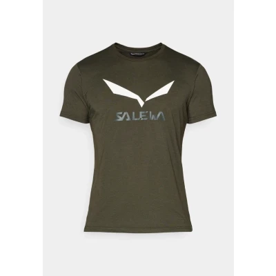 Afbeelding van Salewa Solidlogo DRY Sport Tshirt, Heren, Maat: 52, Dark olive
