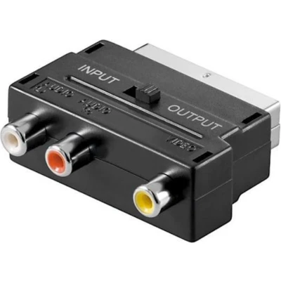 Afbeelding van Scart (m) Composiet 3RCA (v) adapter / zwart