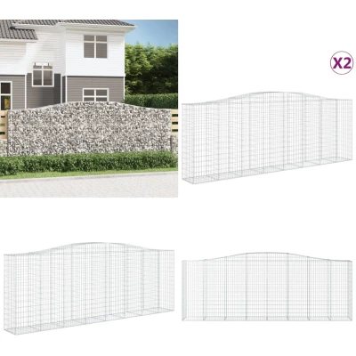 Afbeelding van VidaXL Schanskorven 2 st gewelfd 400x50x140/160 cm ijzer