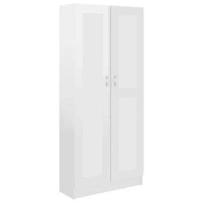 Afbeelding van Boekenkast 82,5x30,5x185,5 cm spaanplaat hoogglans wit