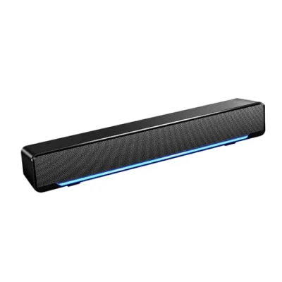 Afbeelding van USB soundbar pc luidspreker, stereo soundbar, bekabelde muziekspeler, bassurround soundbox, 3,5 mm ingang voor desktop/laptop/tv/smartphone/tablet/MP3/4 (zwart)