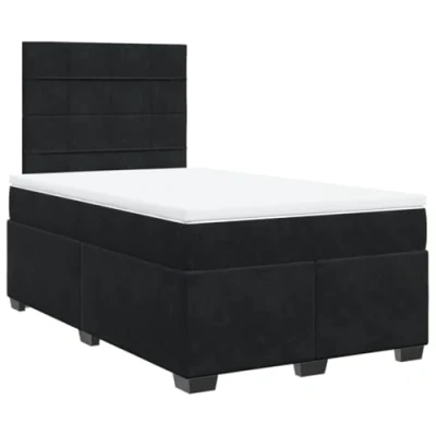 Afbeelding van vidaXL Boxspring met matras fluweel zwart 120x200 cm