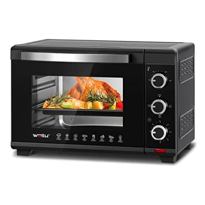 Afbeelding van WOLTU Mini Oven 25 liter, Pizzaoven met toast timer 100 250 ℃ 1400W, Zwart BF11sz