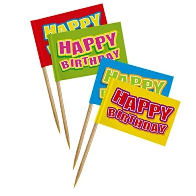 Afbeelding van Folat Happy Birthday Feest Prikkers 24 stuks