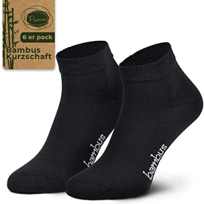 Afbeelding van Piarini 6 paar bamboesokken voor heren, anti zweet, temperatuurregeling, paar, zwarte handschoenen.