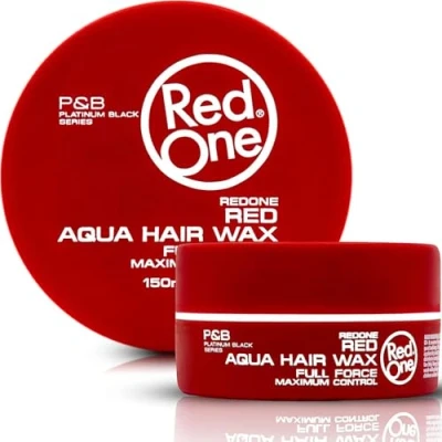 Image de RedOne Cire capillaire aquatique rouge 150 ml Contrôle des bords Ultra tenue pour hommes et femmes Parfum fraise maximal