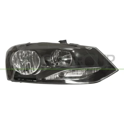 Afbeelding van PRASCO VG0234923 Koplampen rechts H7/H7 Zwart Met regelmotor voor LWR VOLKSWAGEN: Polo V Hatchback