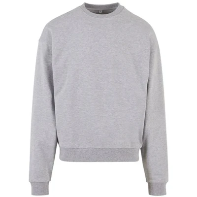 Afbeelding van Build your Brand Ultra Heavy Cotton Crewneck BY205 Heather Grey