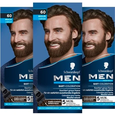 Afbeelding van Schwarzkopf Men Perfect BART COLORTION Baardverf dekt witte baardharen af voor een 100% natuurlijk resultaat, bruin