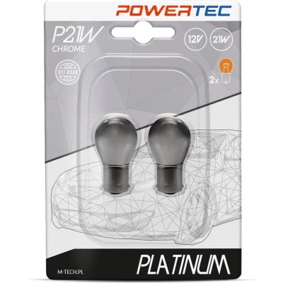 Afbeelding van Powertec Platinum BA15S / P21W 12V CHROME Blister Set