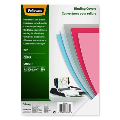 Image de Fellowes Couverture, A4, PVC, transparente, 0,15 mm contenu: 100 pièces 5376001