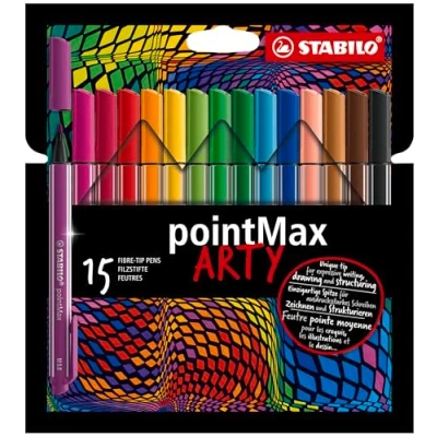 Afbeelding van Viltstift STABILO pointMax 488/15 Arty medium assorti etui 15 stuks
