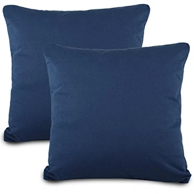 Afbeelding van Aqua Textil Classic Line kussenhoes, 2 stuks, ritssluiting, katoen, 80 x cm, donkerblauw