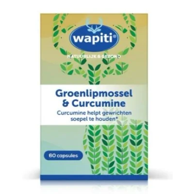 Afbeelding van Wapiti Groenlipmossel &amp; Curcumine Extract Capsules 60CP