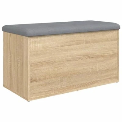 Afbeelding van Opbergbankje 82x42x45 cm bewerkt hout sonoma eikenkleurig