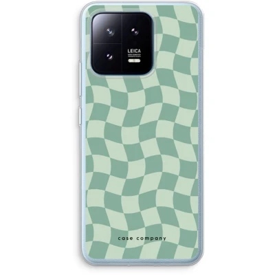 Afbeelding van Case Company® hoesje geschikt voor Xiaomi 13 Pro Grid Groen Soft Cover Telefoonhoesje Bescherming aan alle Kanten en Schermrand