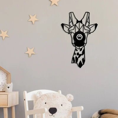 Afbeelding van Wandlamp W 029, lasergesneden, giraffe design, zwart