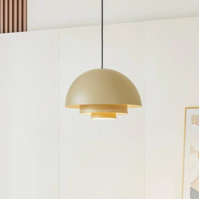 Afbeelding van Lucande Hanglampen 1licht Aluminium H: 26 cm beige Inclusief lichtbron