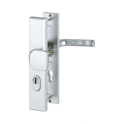 Afbeelding van Hoppe London veiligheidsbeslag knop/kruk Aluminium F1 PC72 RS met kerntrekbeveiliging (rechthoekig) SKG***