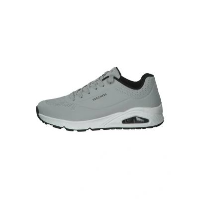 Afbeelding van Skechers Uno Stand On Air Sneakers voor heren, Lichtgrijze Durabuck Zwarte Trim