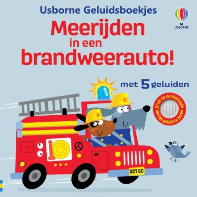 Afbeelding van Uitgeverij usborne geluidenboek meerijden in een brandweerauto!
