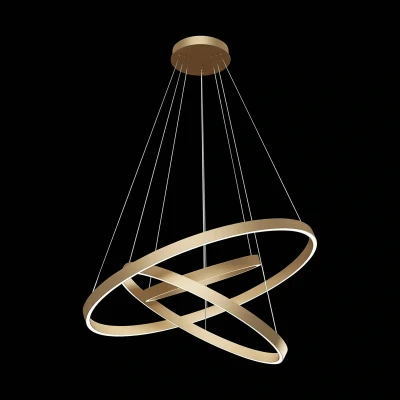 Afbeelding van Maytoni Rim LED hanglamp, 840, 3 ringen, messing