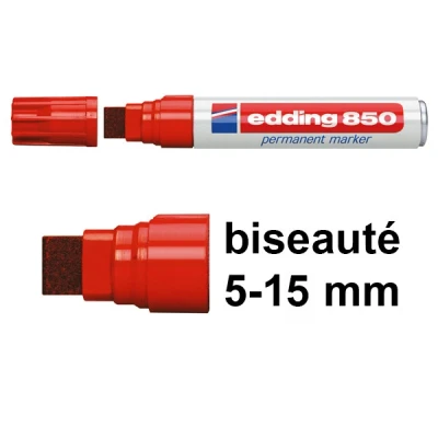 Image de Edding 850 marqueur permanent (5 15 mm biseauté) rouge