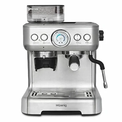 Afbeelding van H.Koenig Espressomachine met molen EXPRO980, 2,7 l, 250 g, korreltank, 15 maalmaten, Italiaanse pomp, aanpasbare dosering voor 1 of 2 kopjes, thermoblok, druk 20 bar