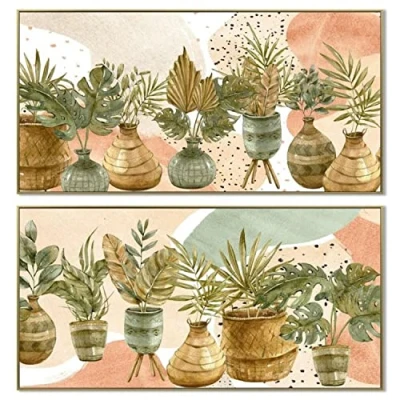 Afbeelding van Schilderij DKD Home Decor 103 x 3,5 53 cm Bloempot Boho (2 Stuks)