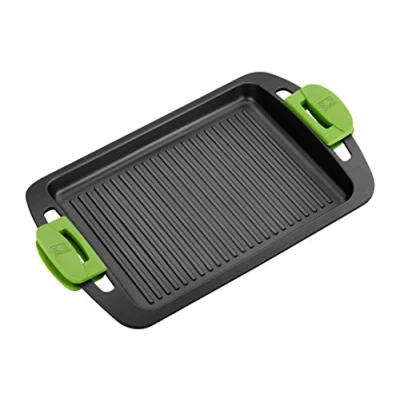 Afbeelding van BRA Prior Grillplaat 40 cm, gegoten aluminium met Teflon antiaanbaklaag, innovaties zonder PFOA, compatibel alle warmtebronnen, inclusief inductie