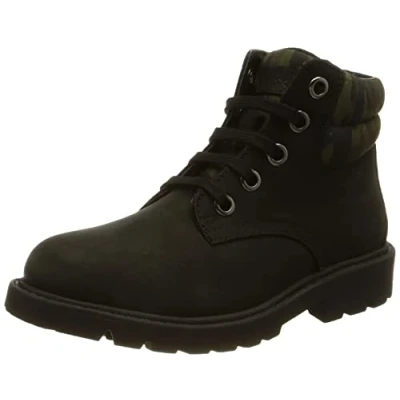 Afbeelding van Geox Shaylax Veterboots voor kinderen, Maat: 32, Schwarz Leer