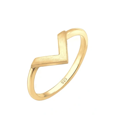 Afbeelding van Elli GEO Vform Basic MATT Minimal Trend Ring, Dames, Maat: 54, Gold