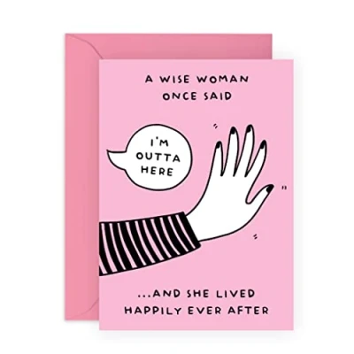 Afbeelding van Central 23 Afscheidskaarten voor collega&#039;s pensioenkaart vrouwen afscheidscadeau haar &quot;I&#039;m Outta Here&quot; Ontslagkaart Verjaardag van het werk Geleverd met stickers