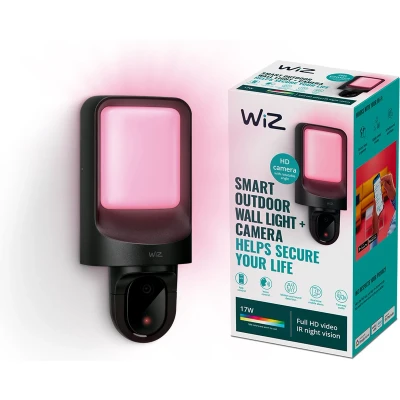 Afbeelding van WiZ slimme lamp met camera voor buiten Bedrade Koppel verlichting Beweging en geluidsdetectie Wi Fi