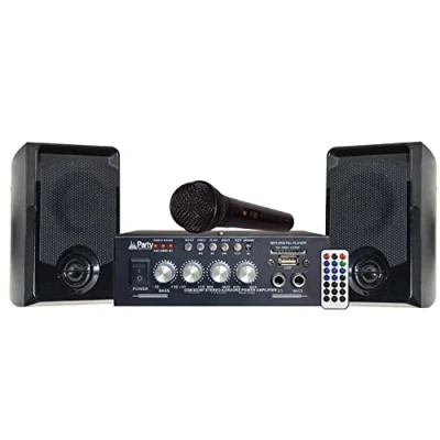 Afbeelding van Party Sound KA100 bluetooth karaoke set met USB/SD speler