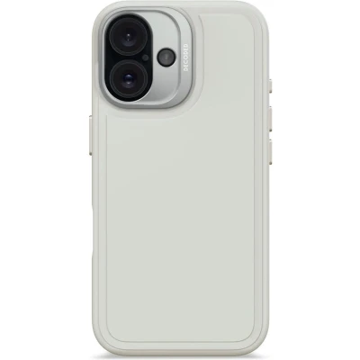 Afbeelding van DECODED Siliconen Stacks Hoesje voor iPhone 16 Premium Soft Touch Materiaal Antibacteriële Coating Geschikt MagSafe Stone Grijs
