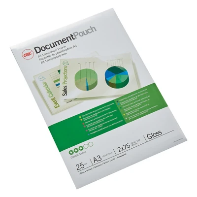 Image de GBC Pochette à plastifier DocumentPouch, format A3, 150 microns pqt 25